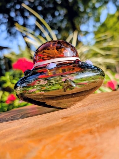 Preview pic of Unsigned Custom Heady UFO Flying Saucer Pipe - Pristine / Unsmoked