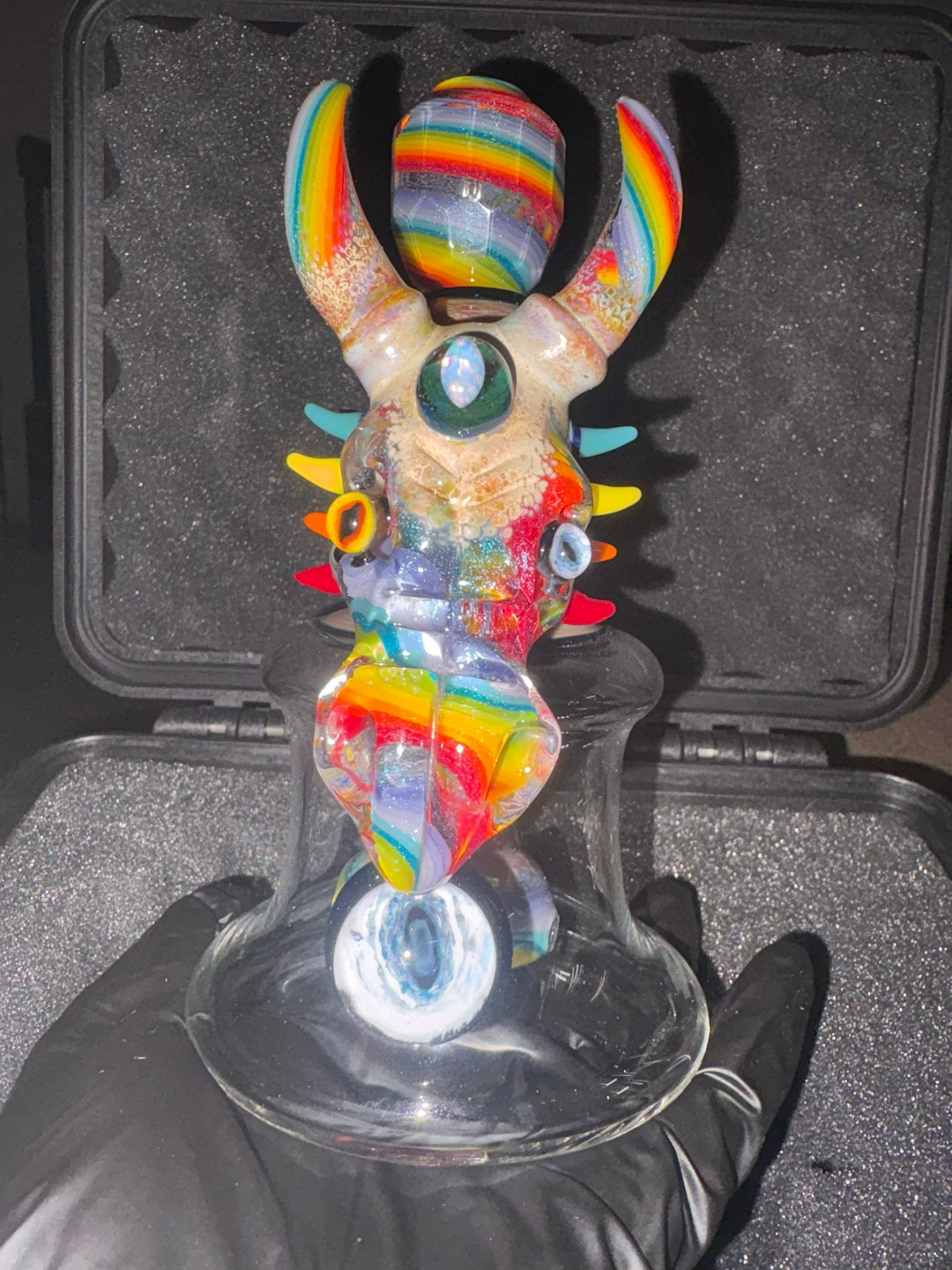 Preview pic of hicdogg faceted rainbow dichro slain dragon vessel with opal UV