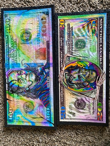 Preview pic of Custom 100 and 20$ bill mats