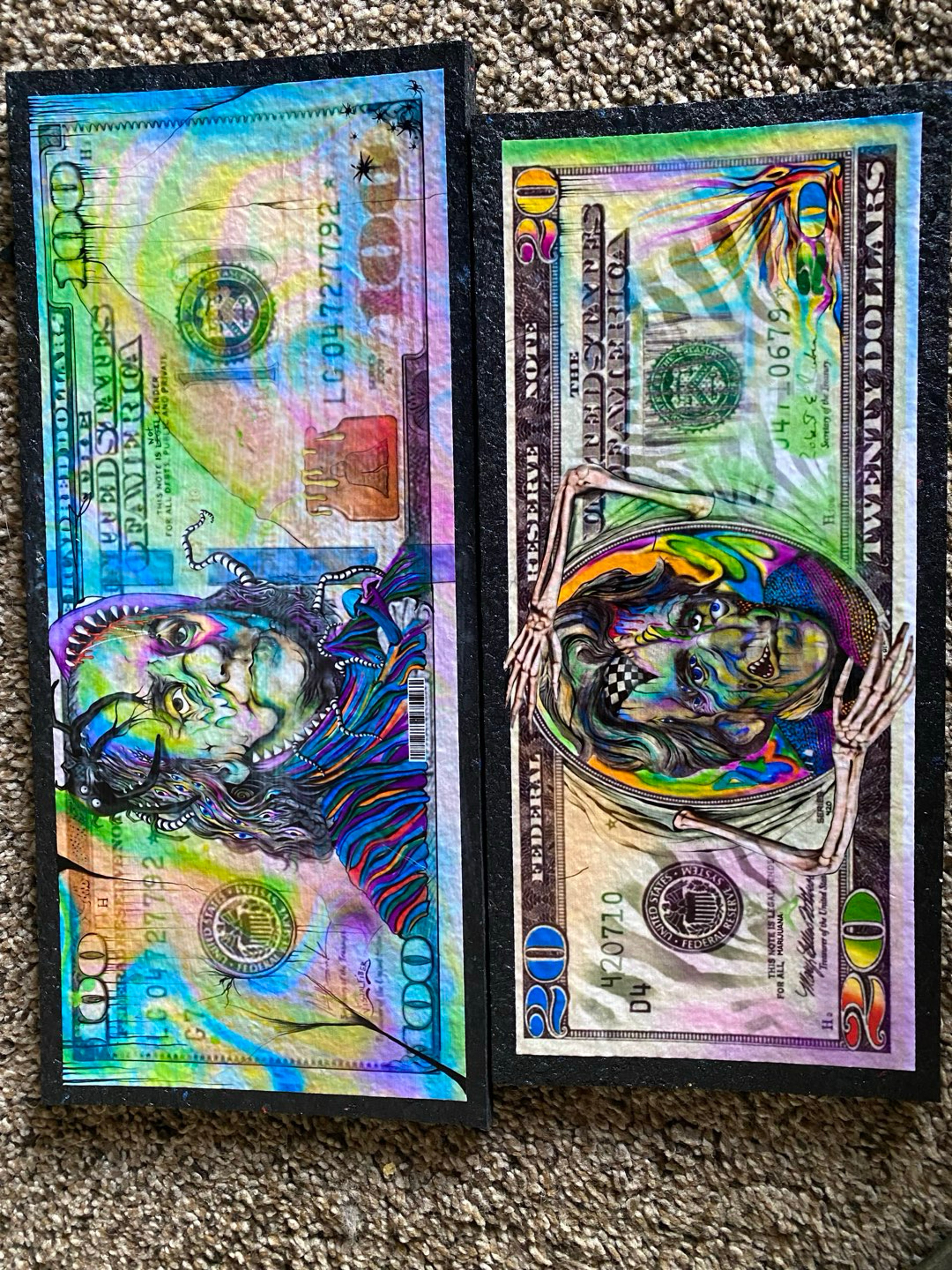 Preview pic of Custom 100 and 20$ bill mats
