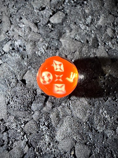 Preview pic of Steve H Glass Orange Louis V Monogram Pearl 6mm