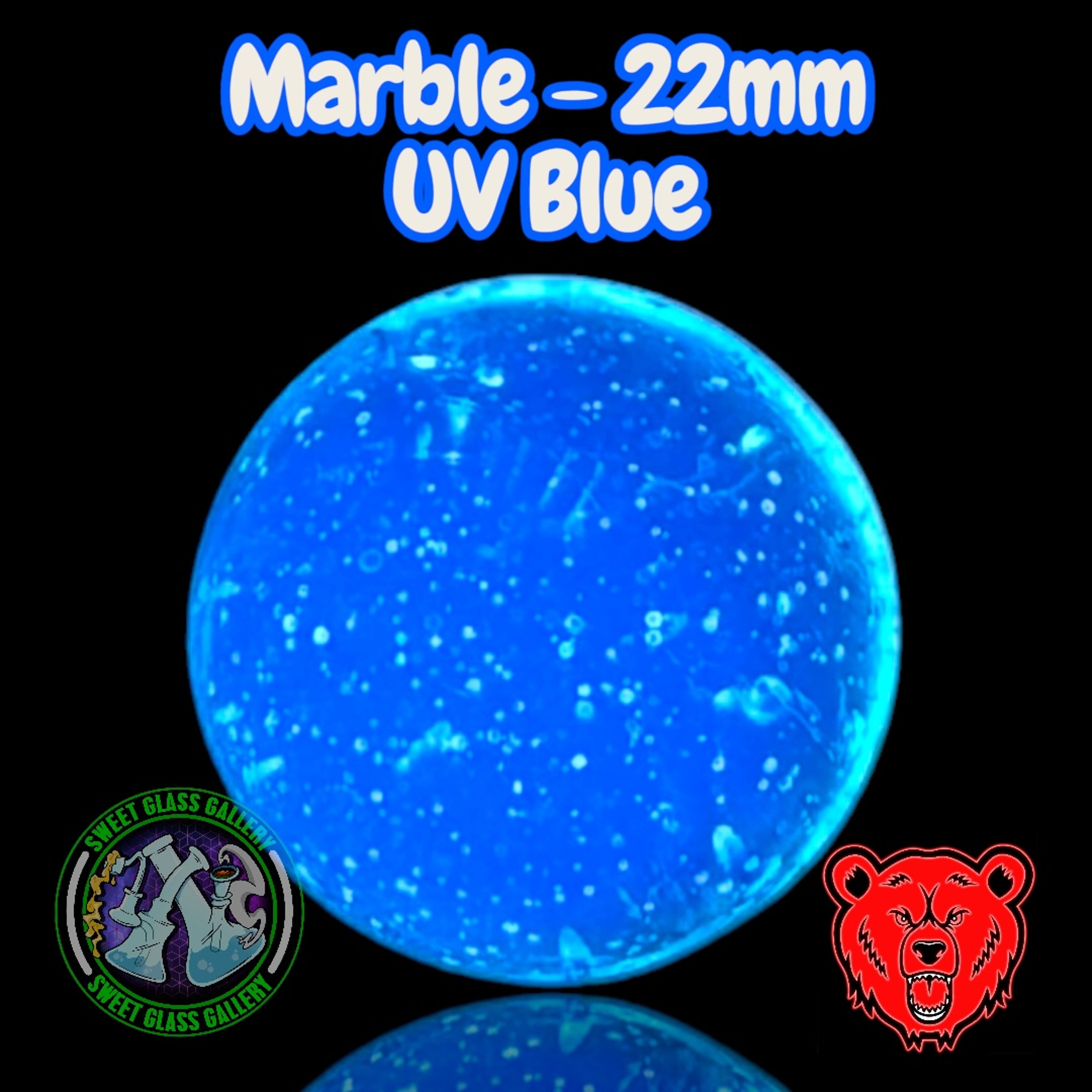 Preview pic of Bear Quartz - Marble 22mm - UV Blue