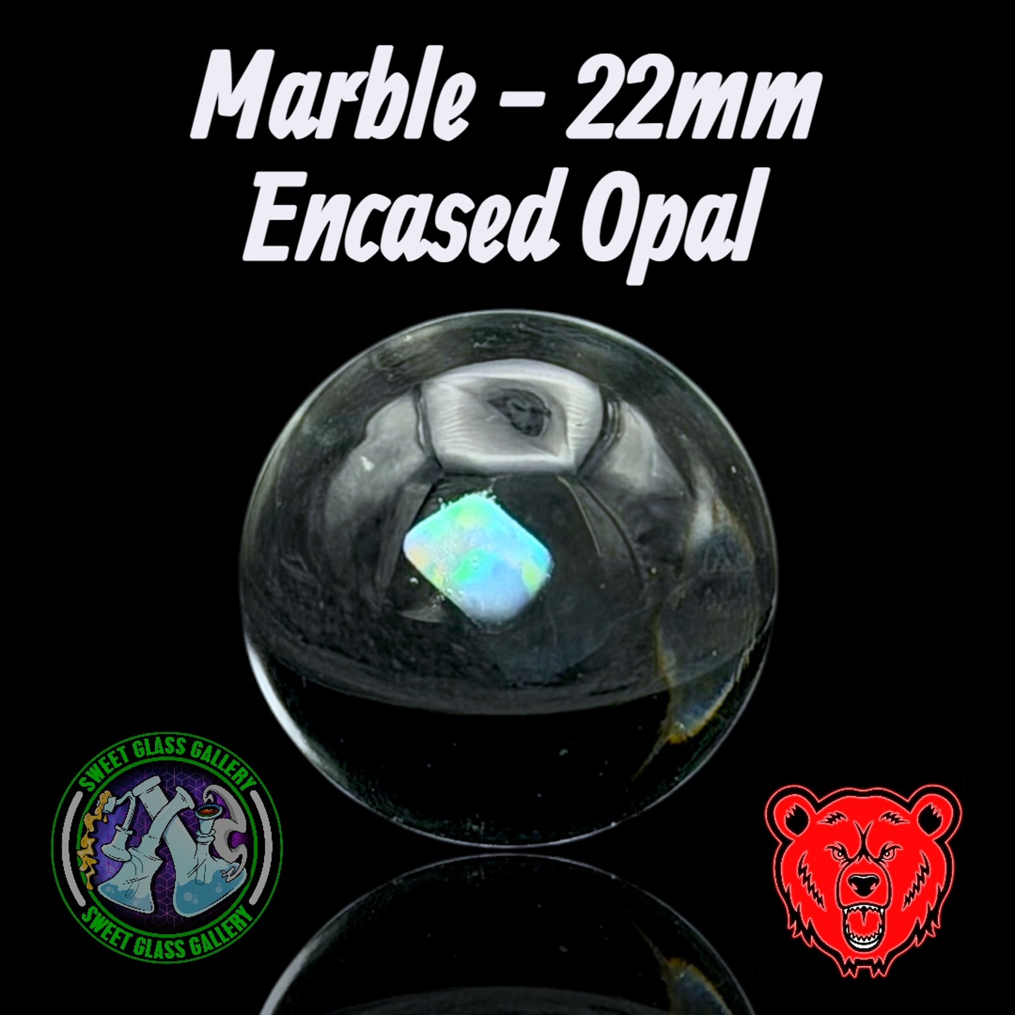 Preview pic of Bear Quartz - Marble 22mm - Encased Opal