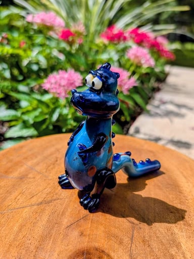 Preview pic of Apollo Glassworks Blue Dino Hand Pipe – Brand New / Never Used