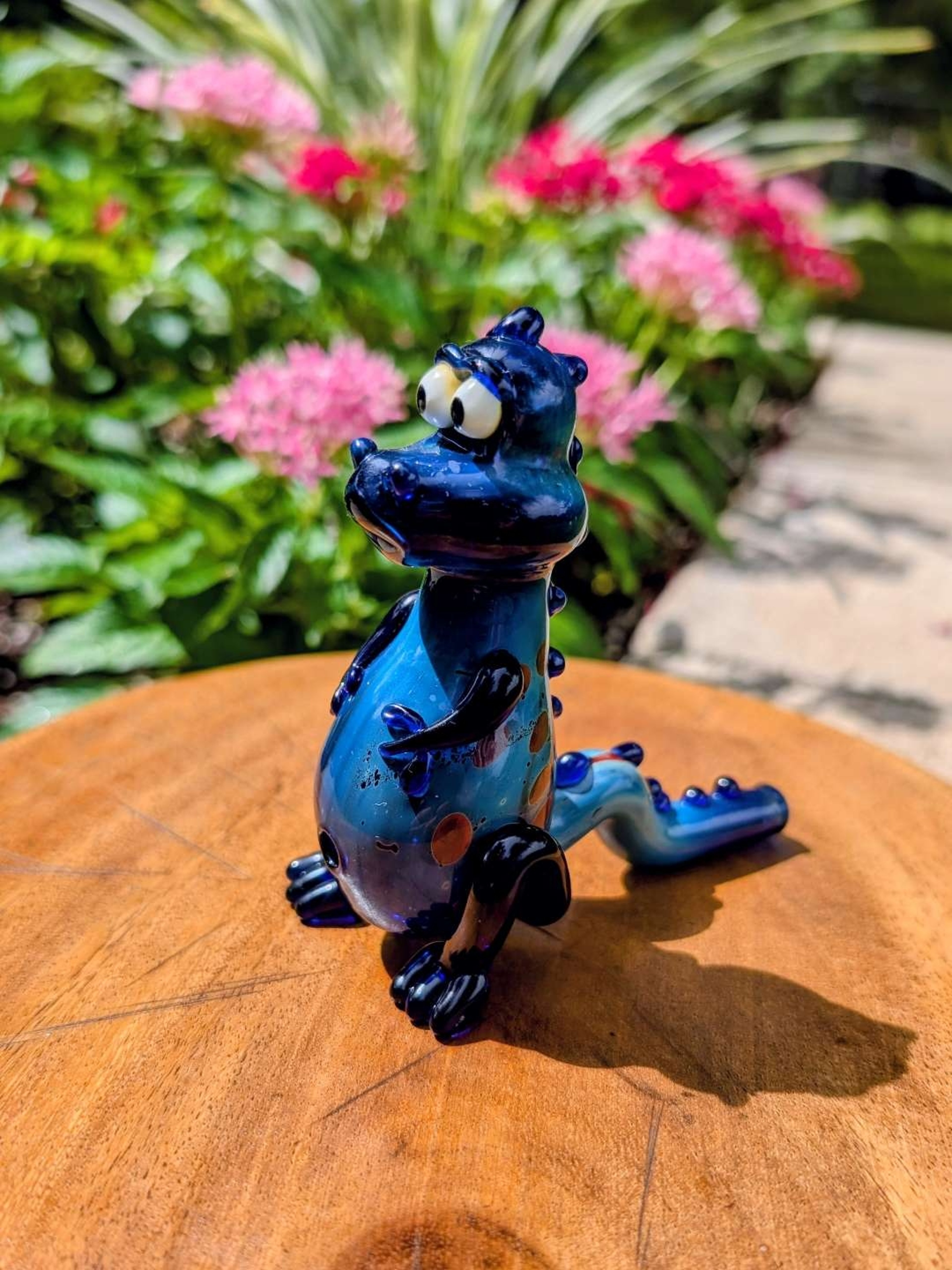 Preview pic of Apollo Glassworks Blue Dino Hand Pipe – Brand New / Never Used