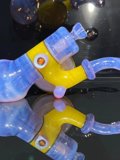 Preview pic of 10mm laid back pull slide bubbler. Slob Glass