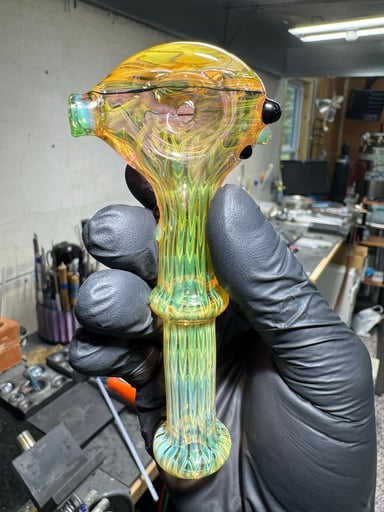 Preview pic of Silver/Gold Fume Spoon - HEAVY COLOR CHANGE - Animated Glass