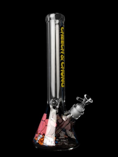 Preview pic of Cheech & Chong® Glass 15" 7mm Thick Bloat On Beaker Base Water Pipe