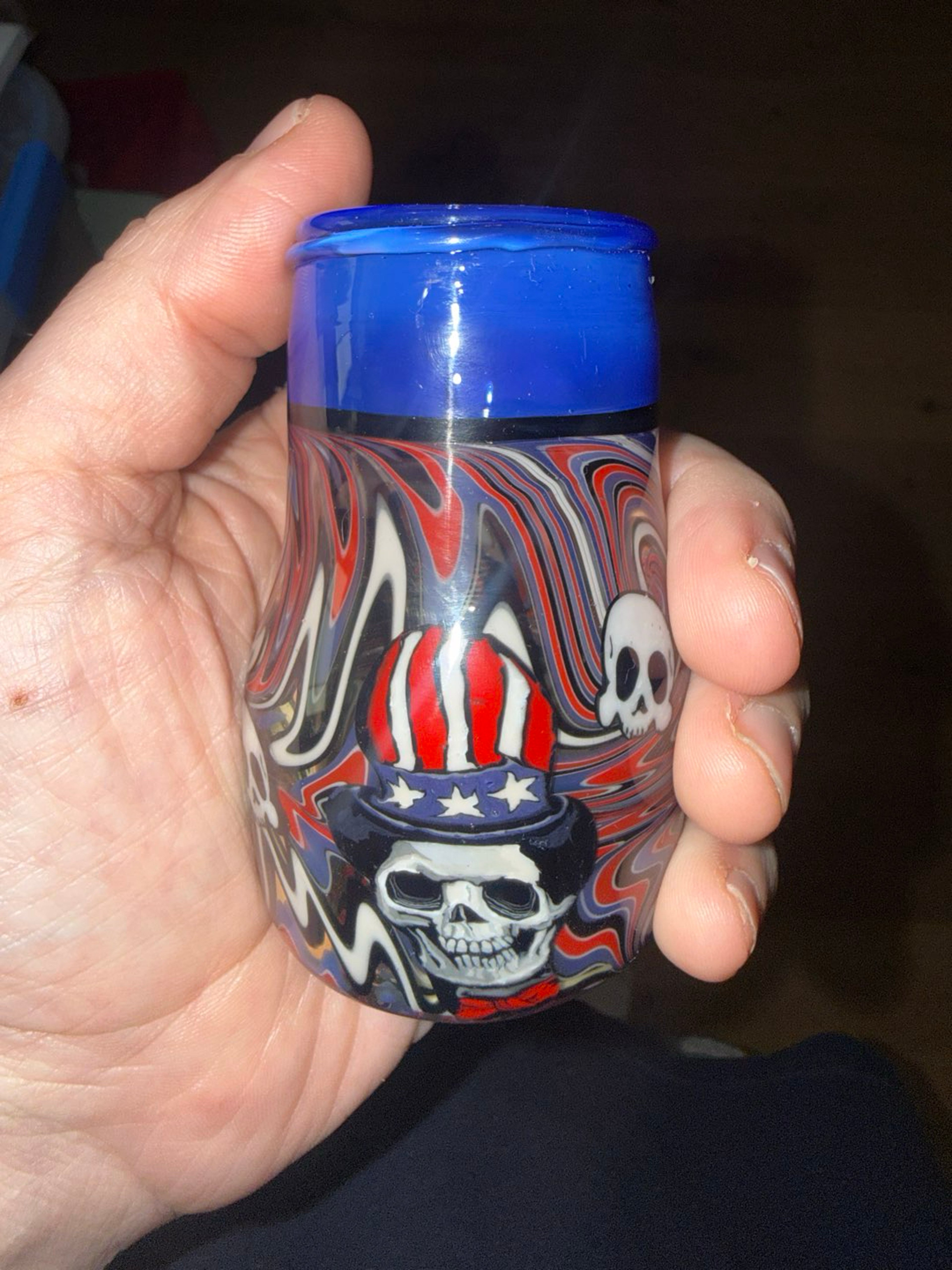 Preview pic of Stephen Boehme x Hendy Glass Uncle Sam Jar