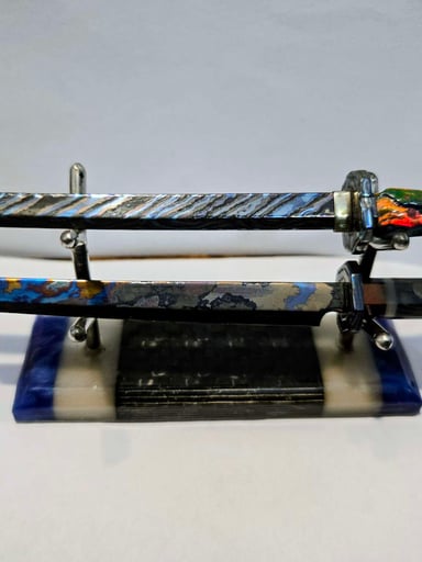 Preview pic of Two Dab Swords with Stand Custom Made by Stainless Katana
