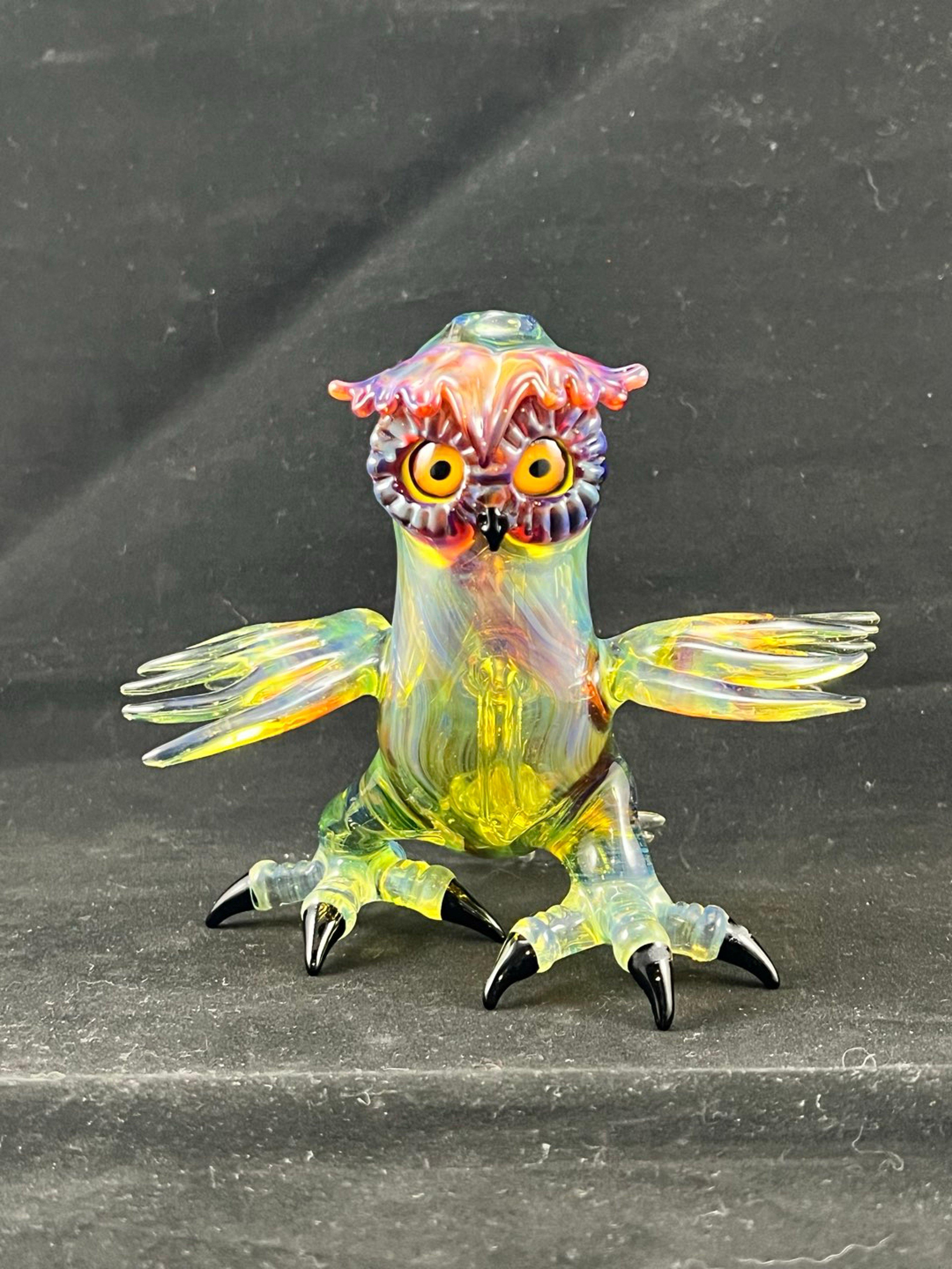 Preview pic of 4Winds Flameworks – Custom Fumed Mini Owl Rig