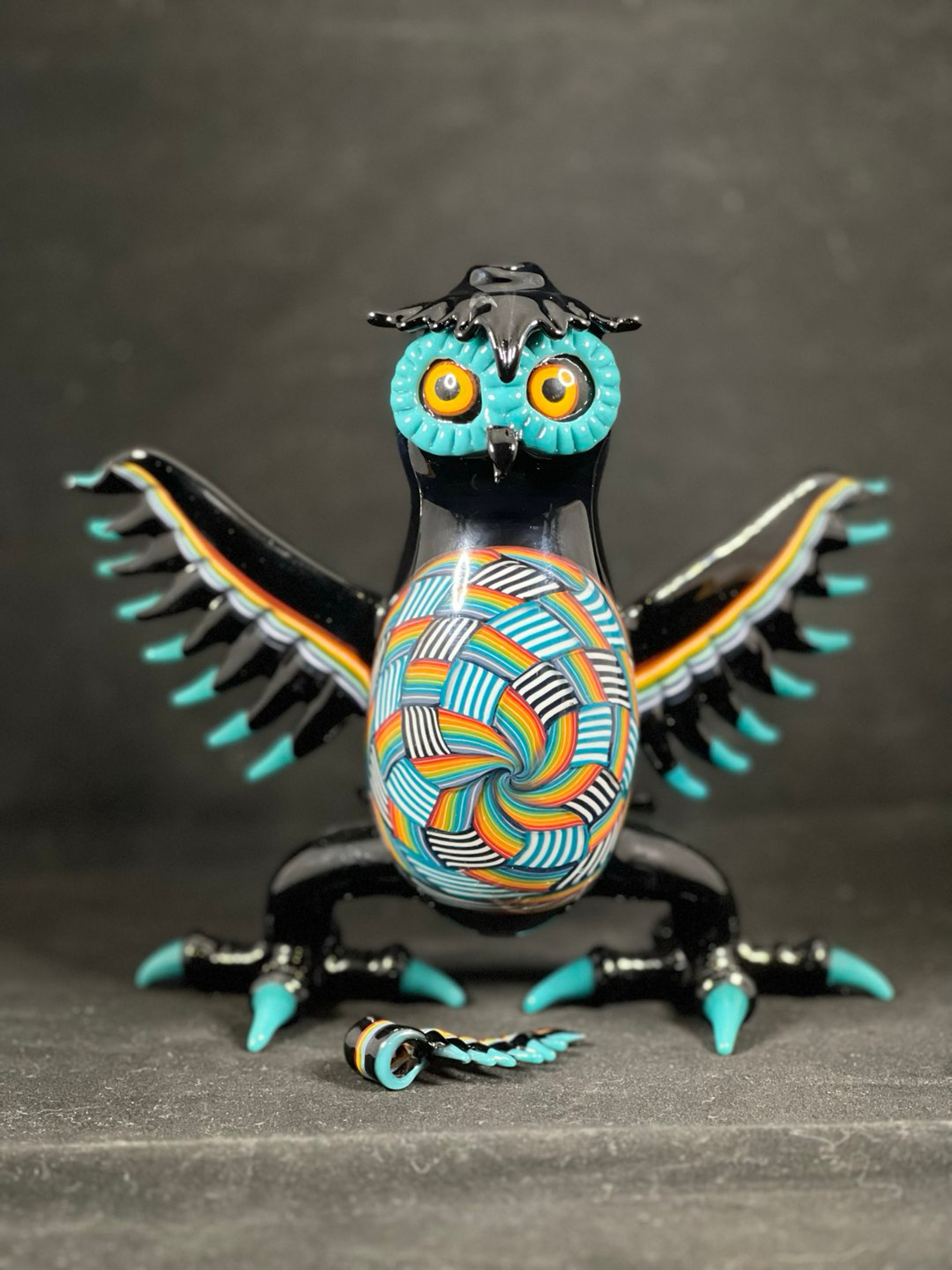 Preview pic of 4Winds x Matt C – "Rainbow Seeker" Custom 1-of-1 Owl Rig (w/ COA & Pendant)