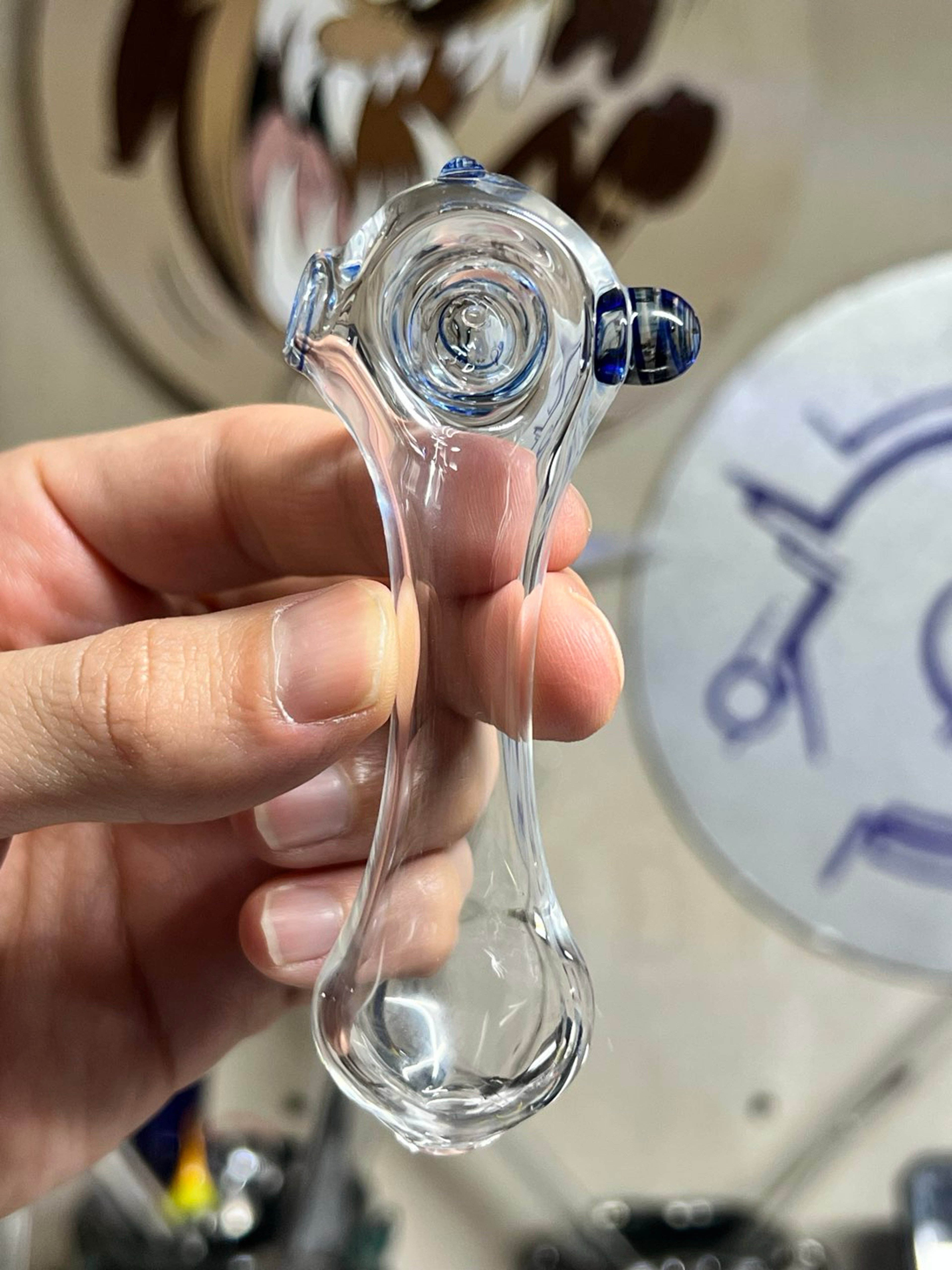 Pipe - Clear Spoon, Swirl accents (UV) image 0