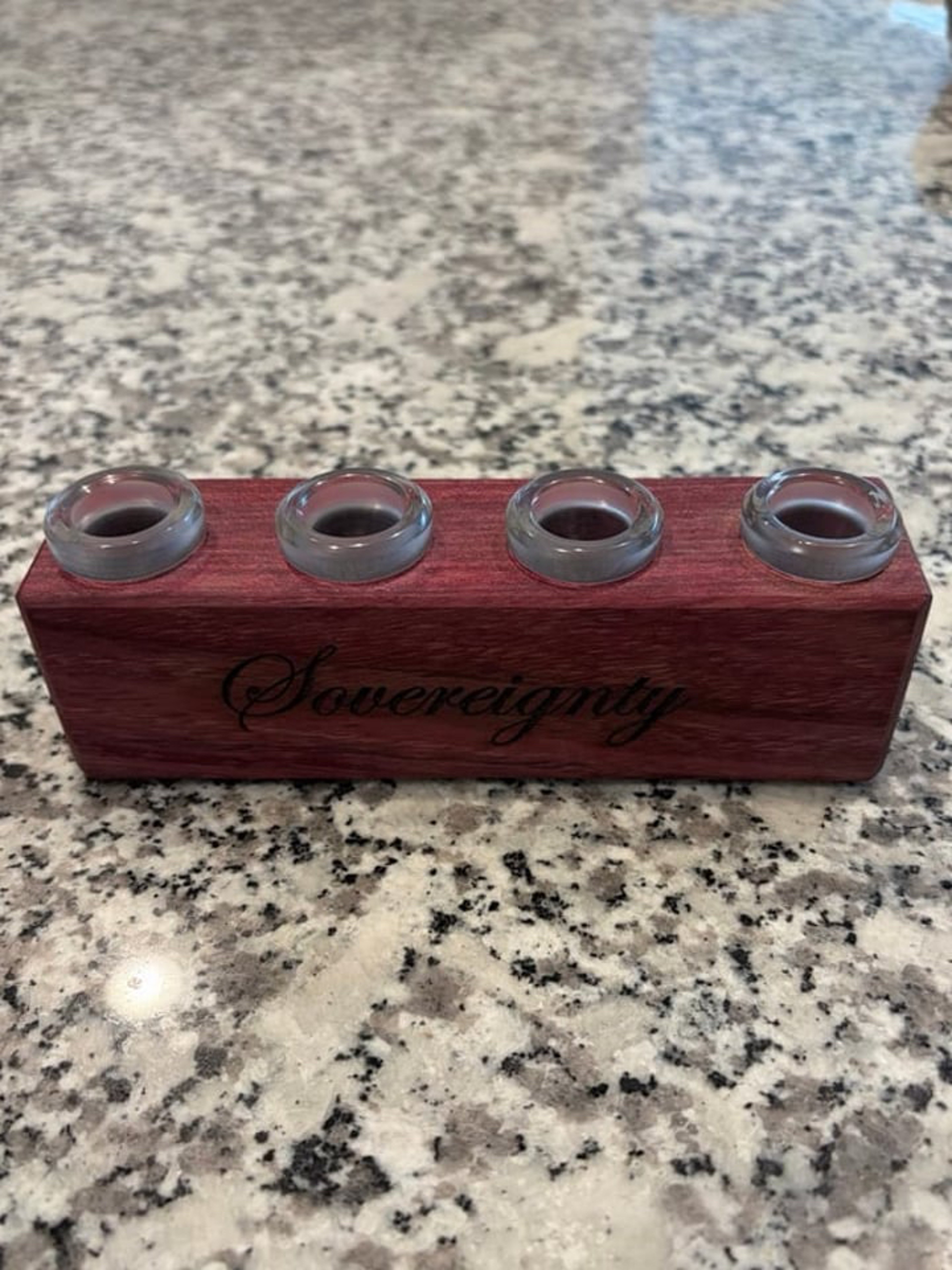 Preview pic of Sovereignty x Dank woodworks 4 hole Slide Holder Purple Heart