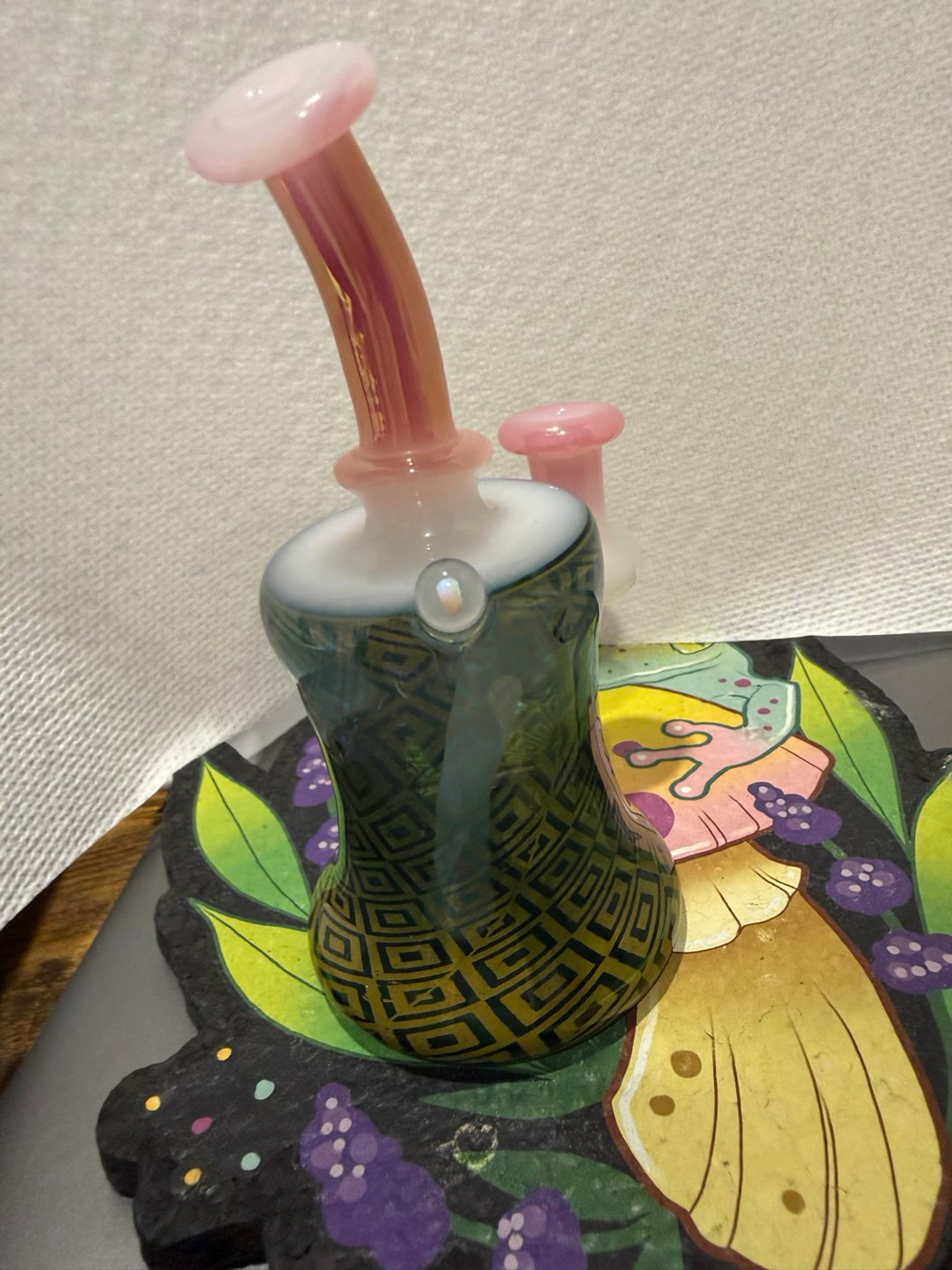 Preview pic of Kage glass Shredder with matching carb cap in pelican protector 1200