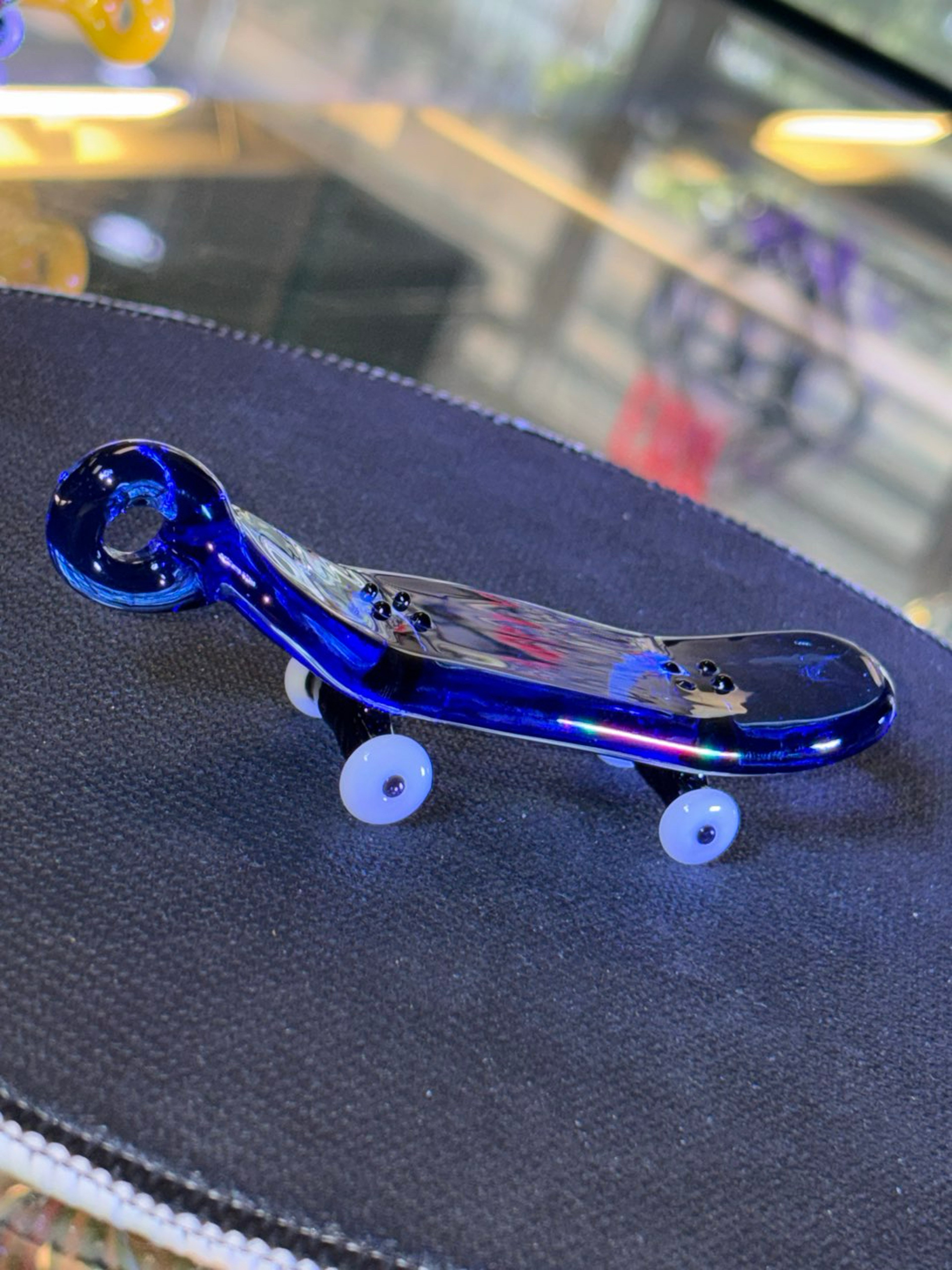 Preview pic of Skateboard pendant by CROOKS GLASS (blue)