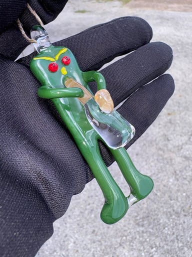 Preview pic of Gumby hitting bong pendant (unknown artist)
