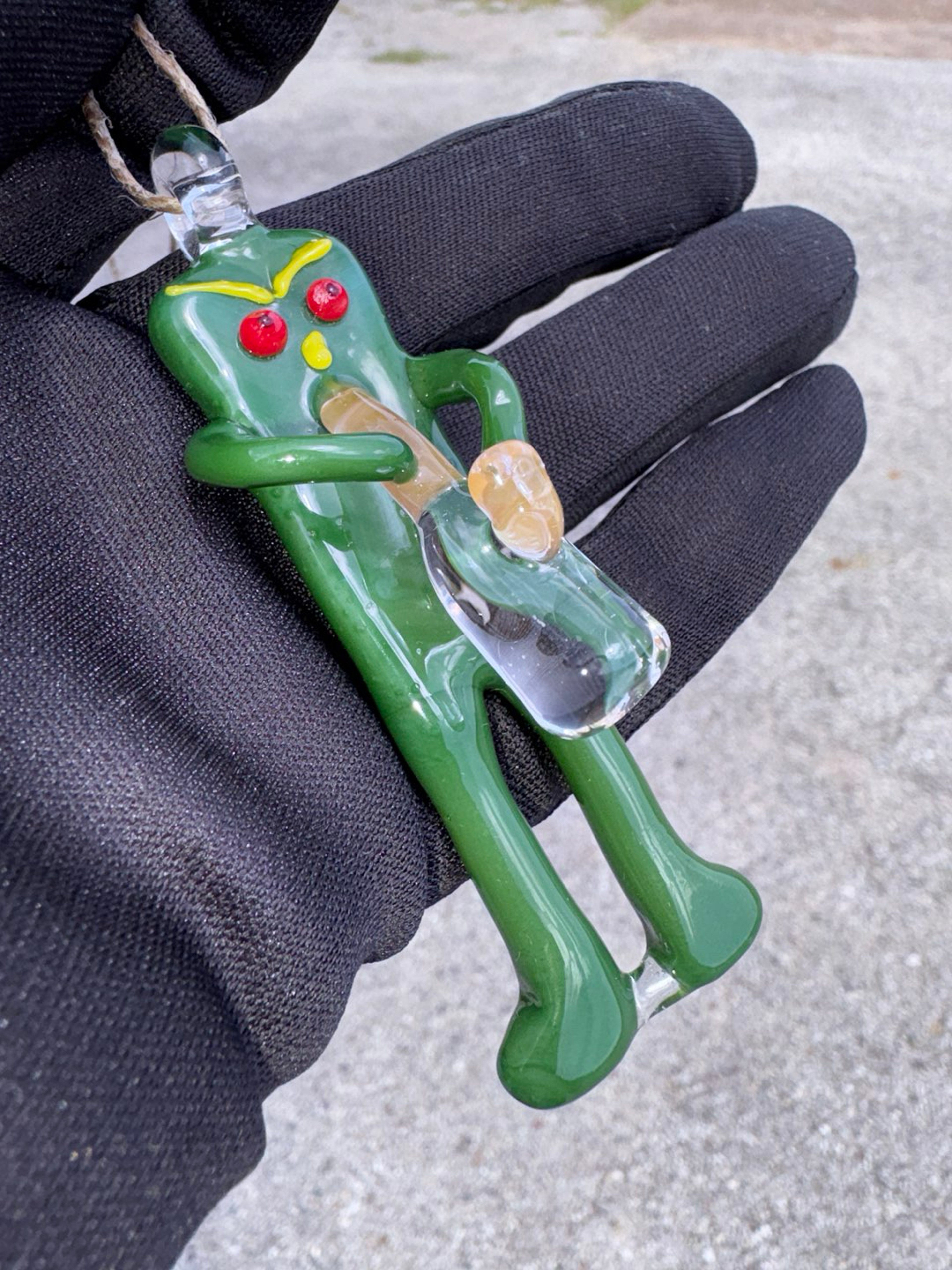 Preview pic of Gumby hitting bong pendant (unknown artist)