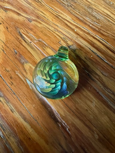 Preview pic of Glass pendant unknown artist made in Louisiana