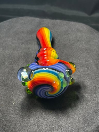 Preview pic of Rainbow line work Opal spoon
