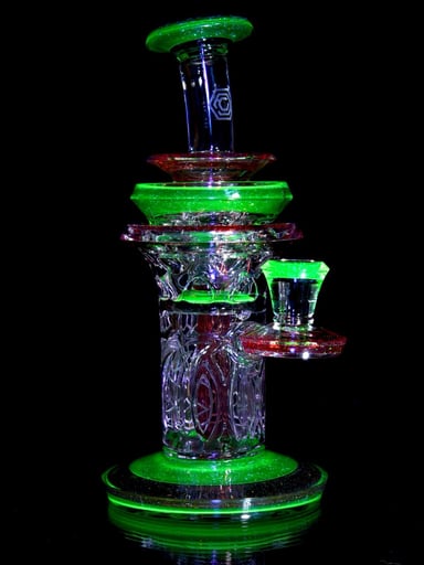 Preview pic of Avant Garde - UV Reactive Crushed Opal Mini Outside Incycler #1 - 10mm Female