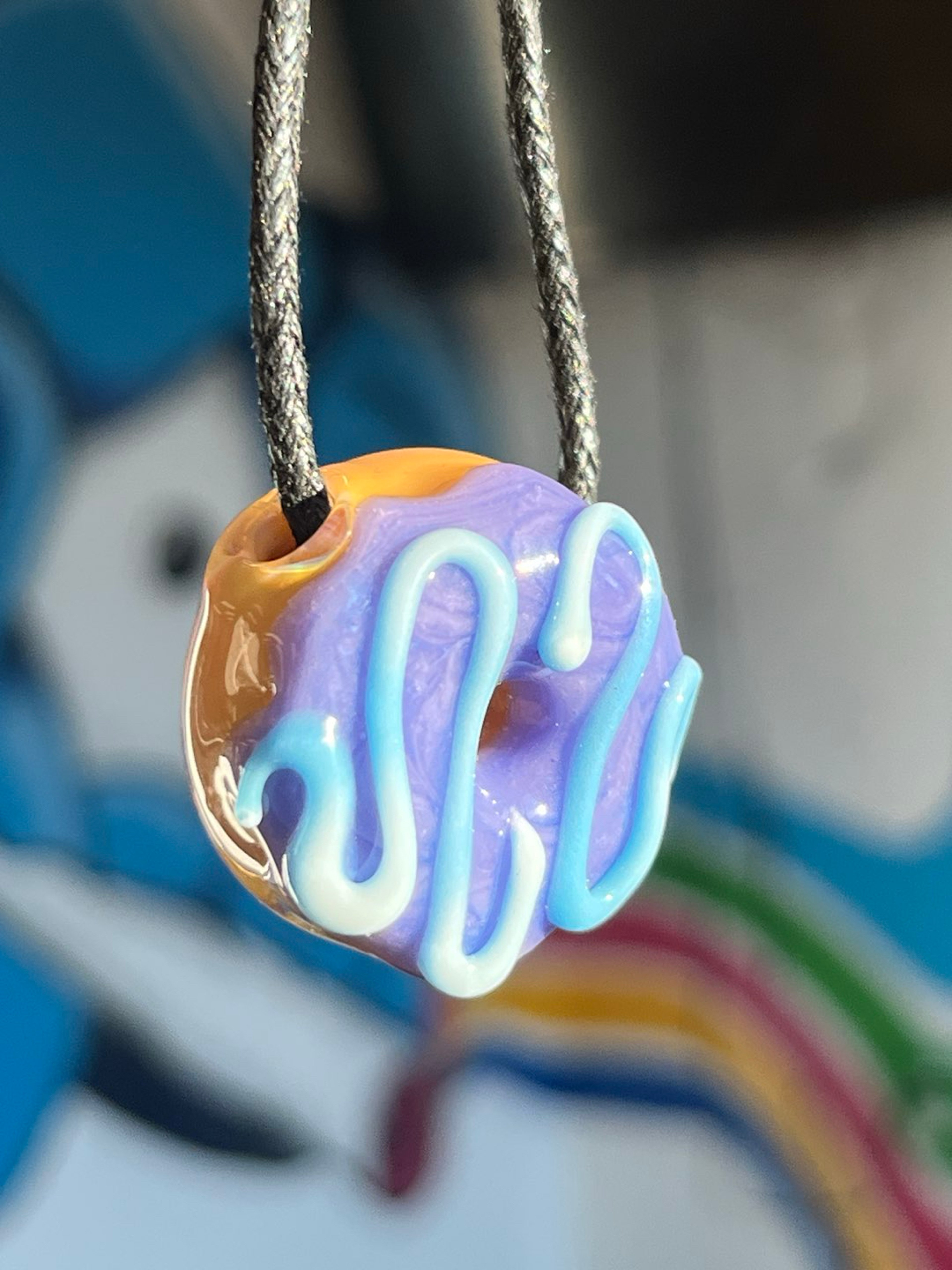 Preview pic of KGB Purple w/ Blue Razz Drizzle Pendant