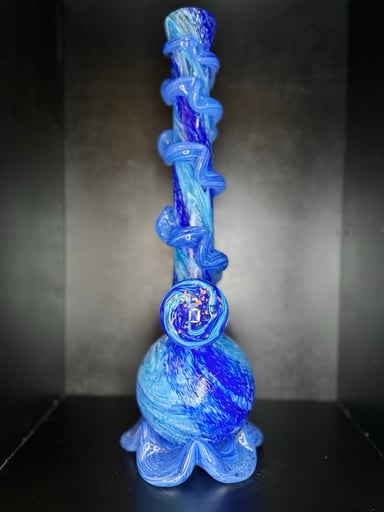 Preview pic of Brand New Special K Glass - Ocean Blue Spiral