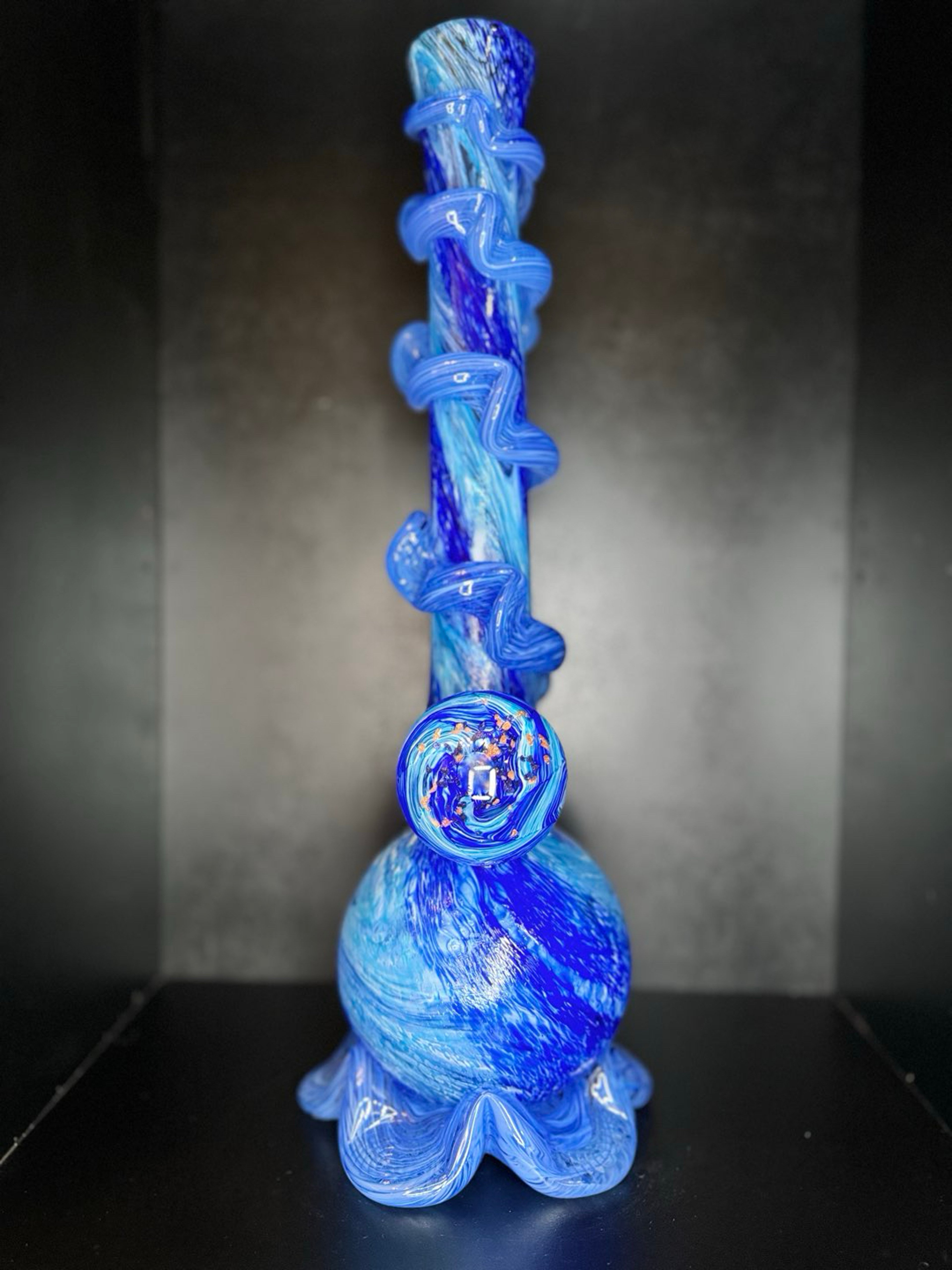Preview pic of Brand New Special K Glass - Ocean Blue Spiral