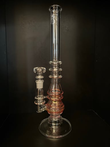 Preview pic of Elite Glass 16" Gold Fumed Ruffle Straight Tube