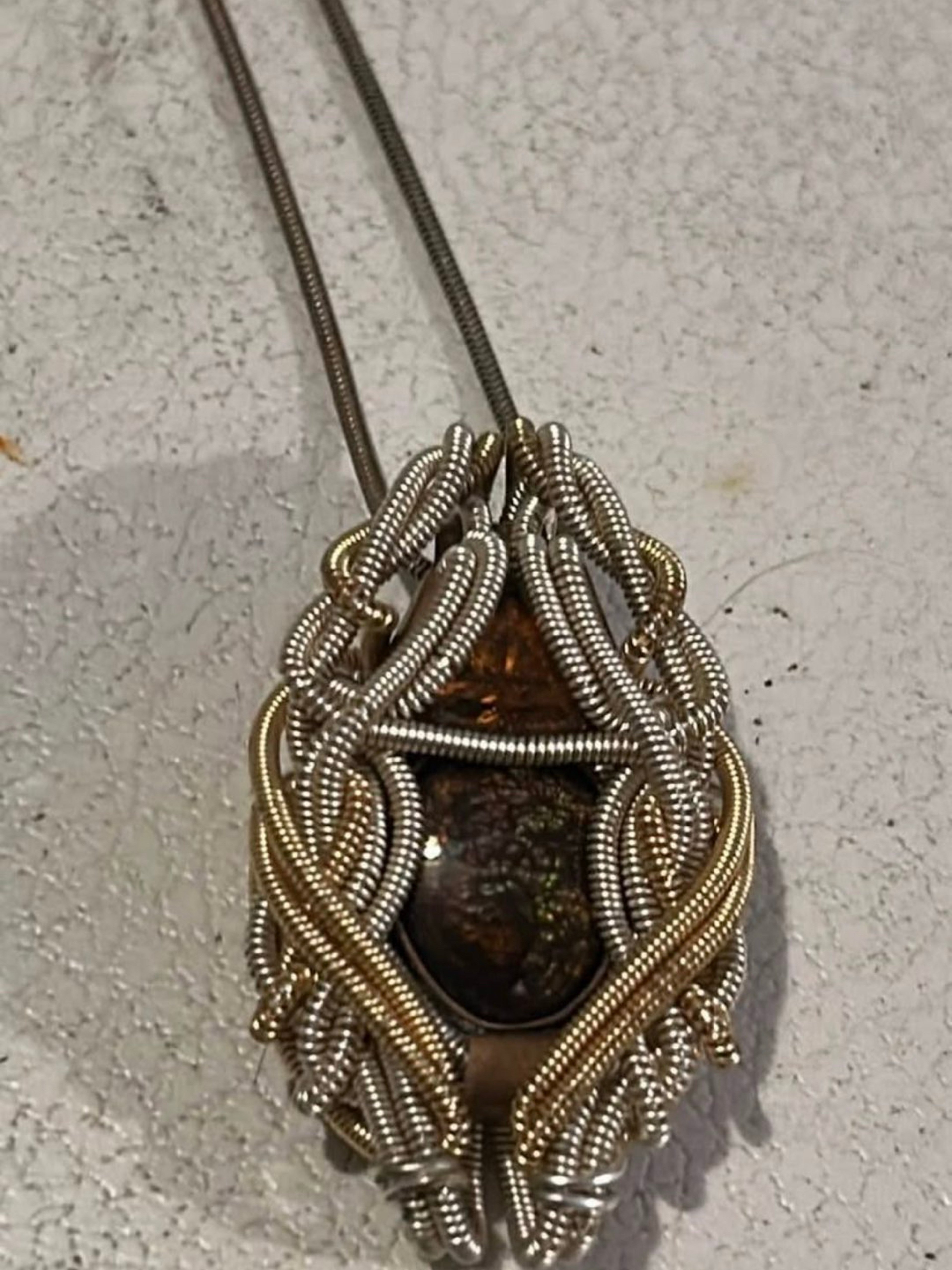 Preview pic of Dylan W Wire Wrap Pendant Fire Agate
