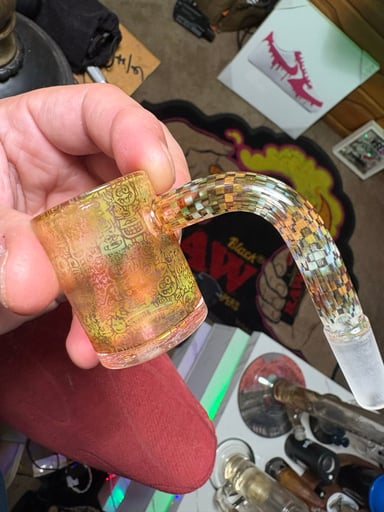 Preview pic of “RARE” 14/90 Binary Banger Collab by Trevy Metal x Quave x Mothership Glass!
