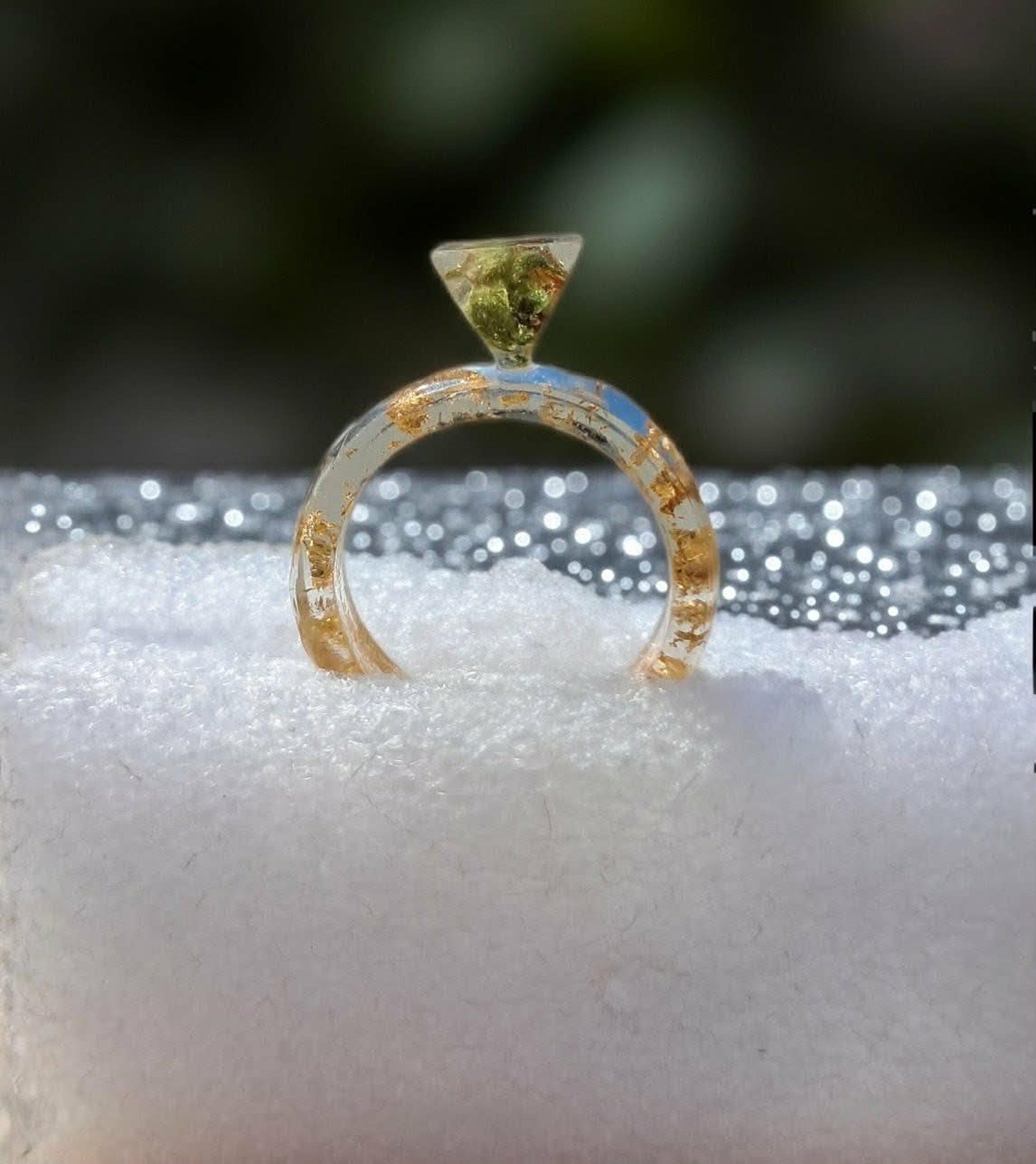 Preview pic of Hand Made Epoxy Resin Ring w/ real Nug