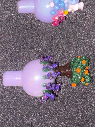 Preview pic of Glass Goddess Bubble Cap - lavender field -orange tree