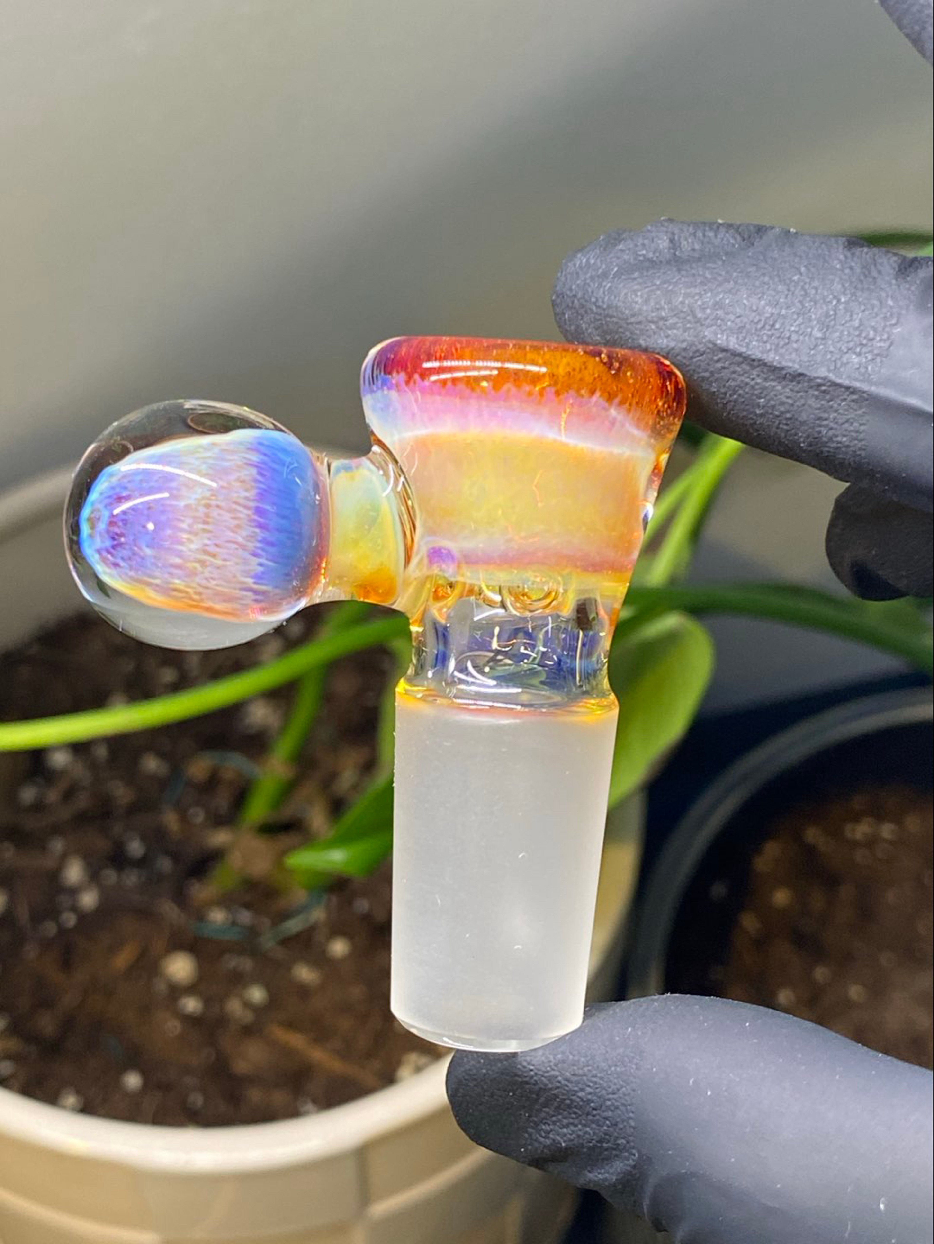 Preview pic of 18mm Amber Purple Frit Slide