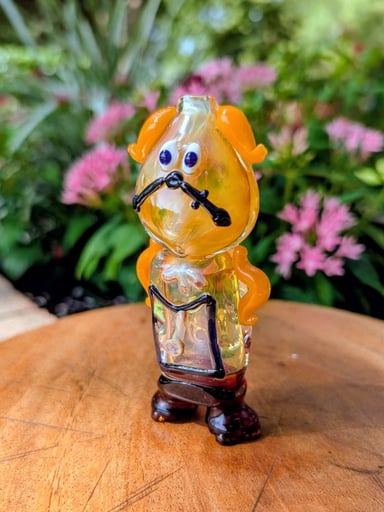Preview pic of Apollo Glassworks "Cogsworth" Character Pipe – Beauty and the Beast Series