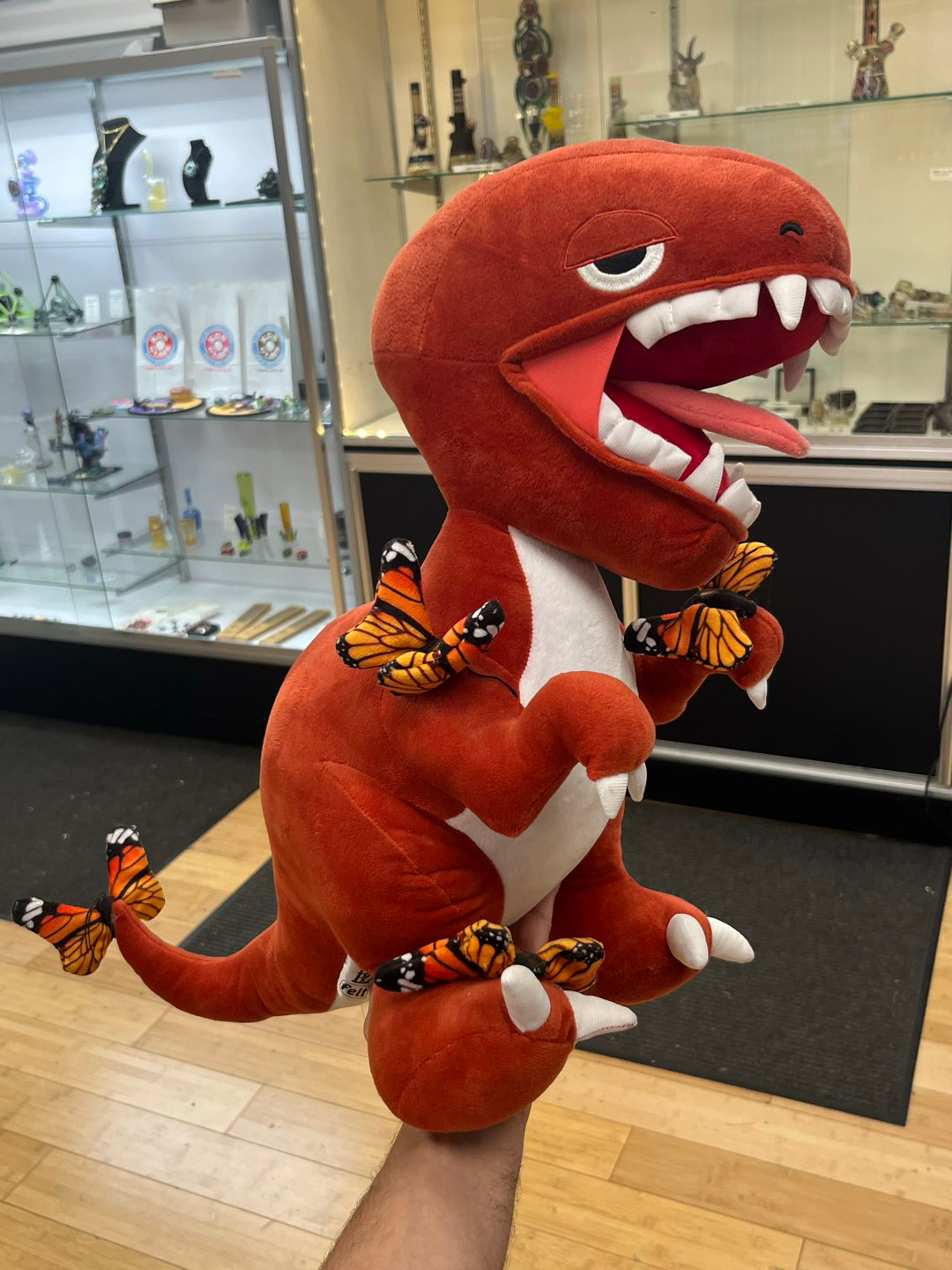 Preview pic of Elbo x Felt Red Dino Plushie