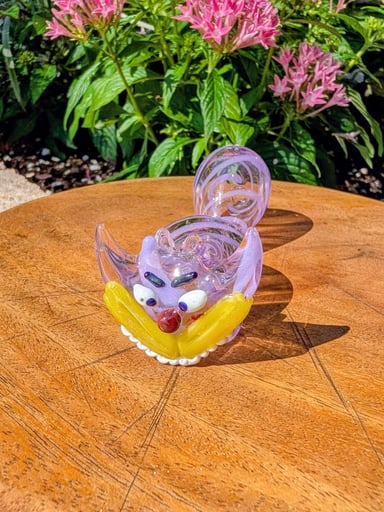 Preview pic of Apollo Glassworks Cheshire Cat Spoon Pipe