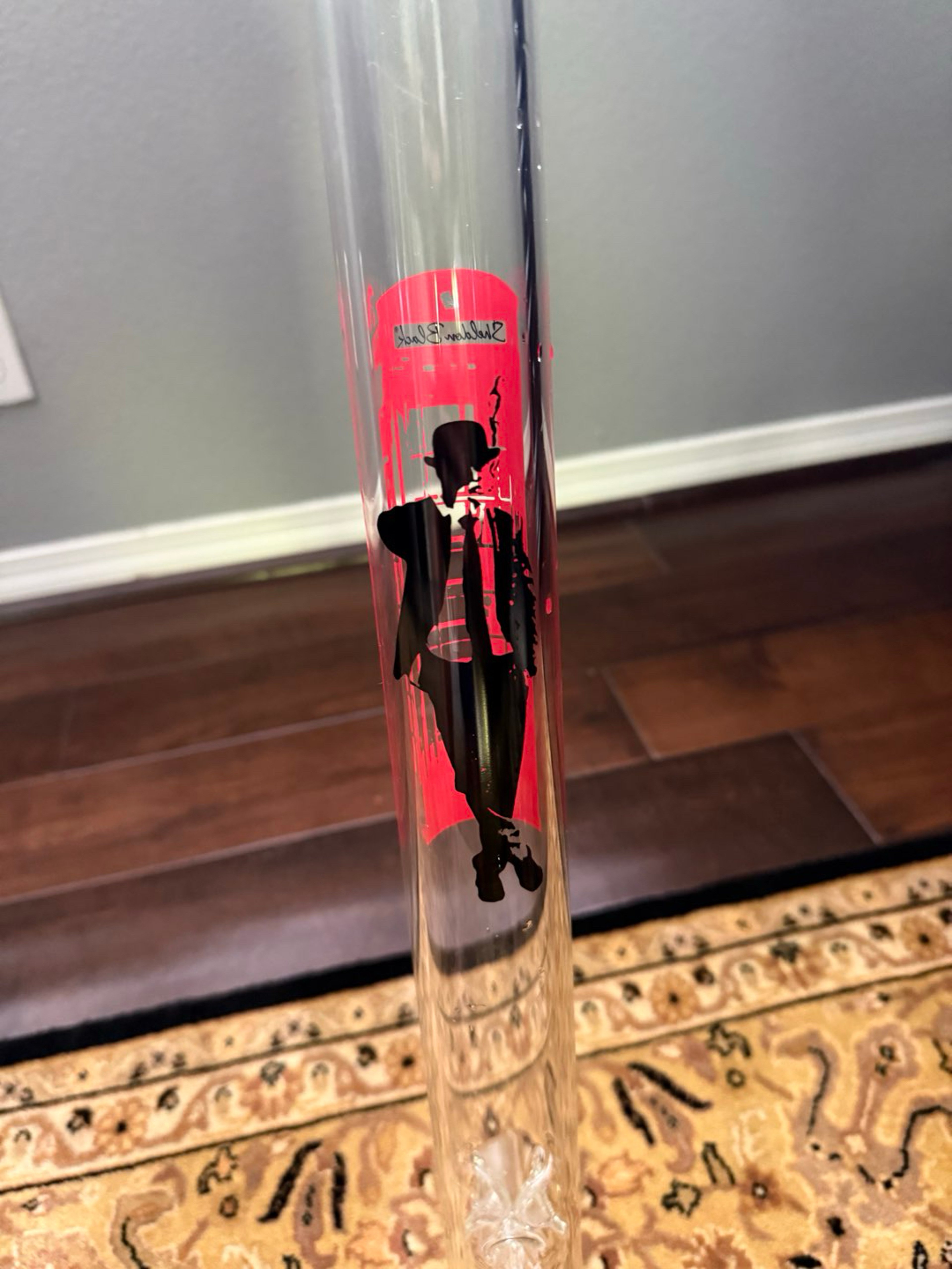 Preview pic of Sheldon Black Clear Beaker Tube – Red Graphic – Excellent Condition