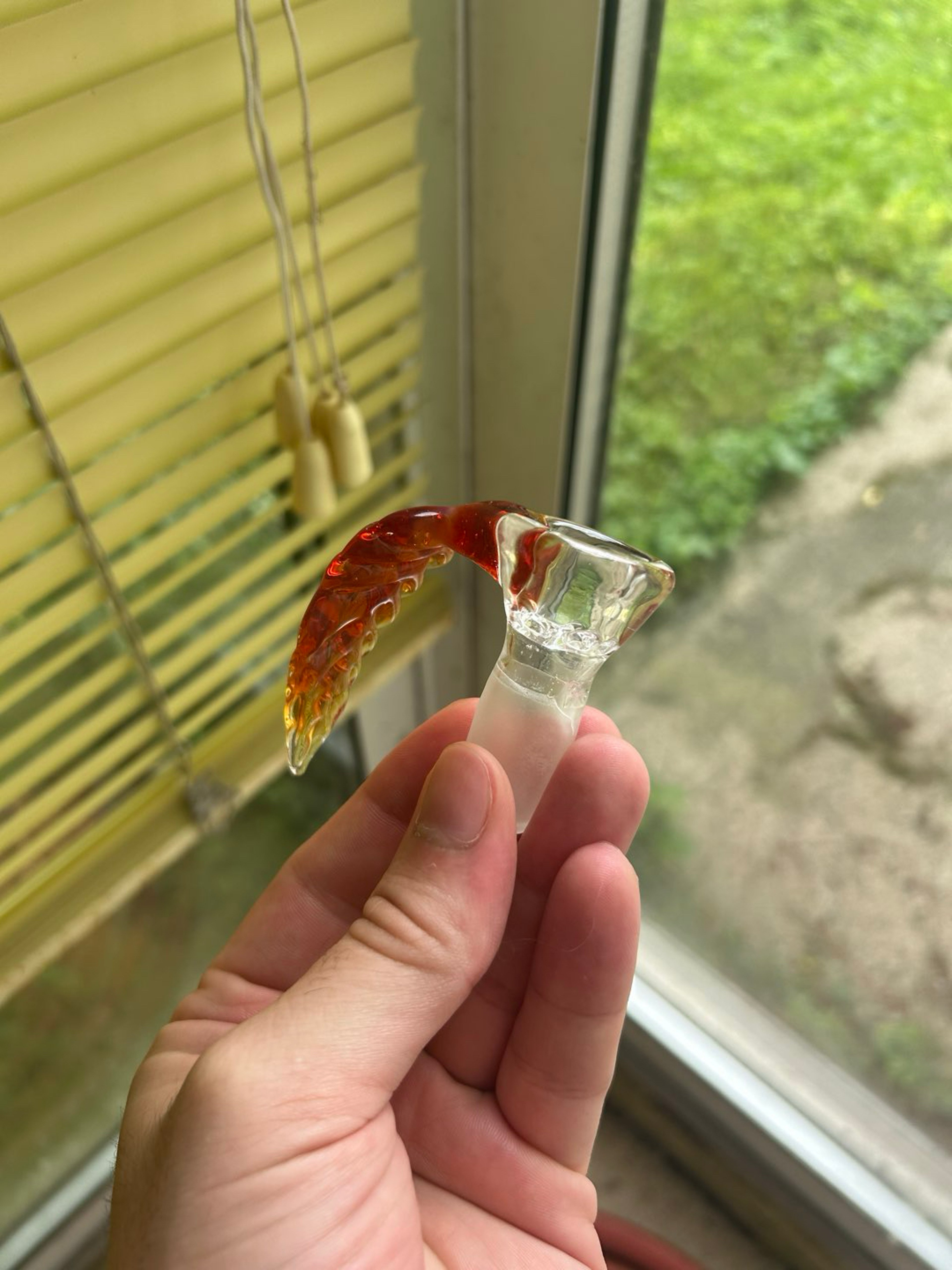 Jake’s Glass Amber Purple Leaf Slide image 0