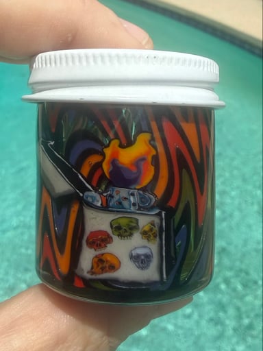 Preview pic of Stephen Boehme Flint Lighter w/Skulls Jar