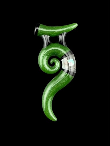 Preview pic of Brand New Natey Love Horn Pendant Green With Opal
