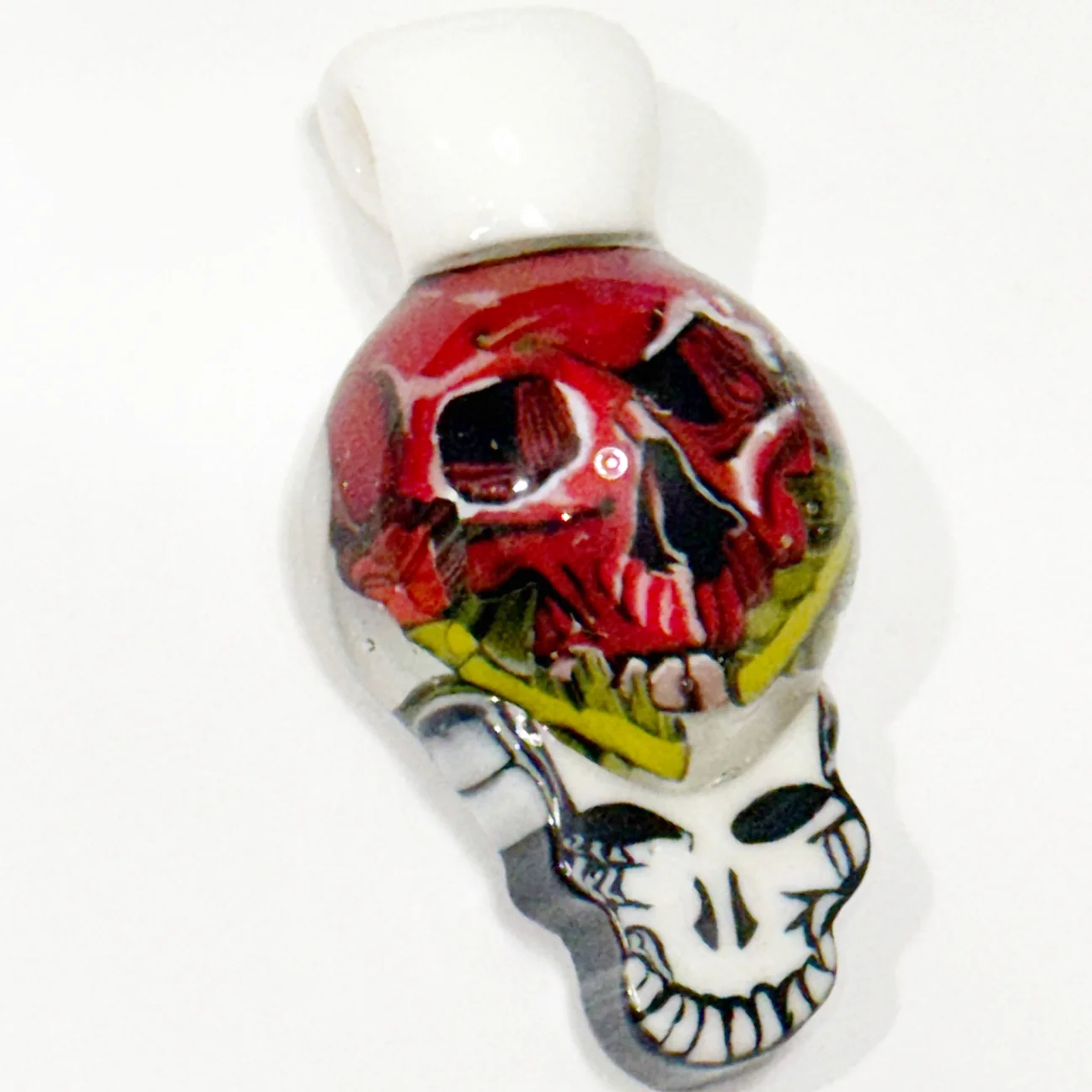 Preview pic of Stephen Boehme x Robert Koch Stealie Skull w/Roses Pendant