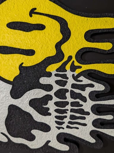 Preview pic of JAD is Rad Smiley Skull Moodmat UV GITD