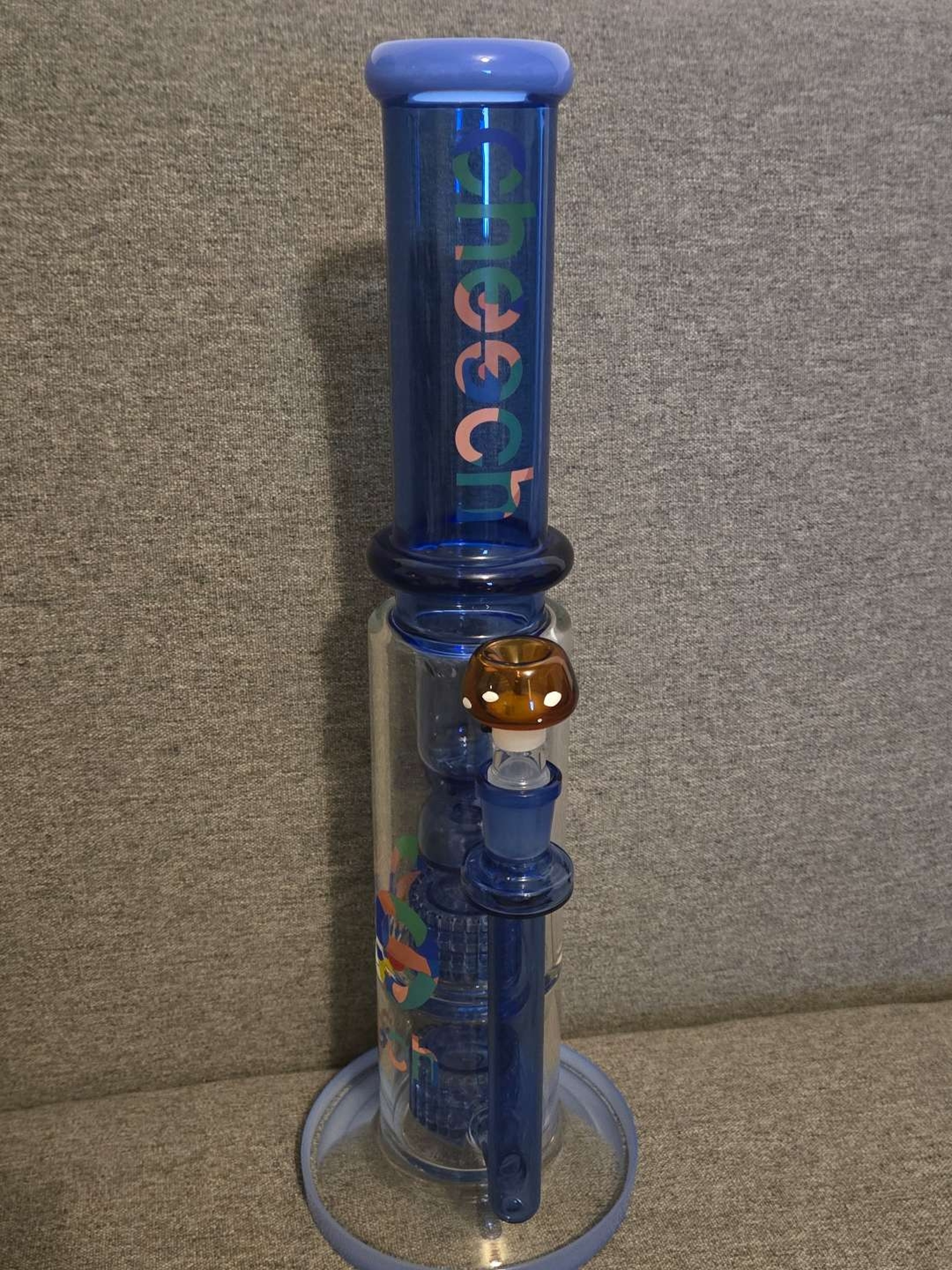 Preview pic of Cheech Glass 16" Double Matrix Recycler - Cobalt Blue (Used)