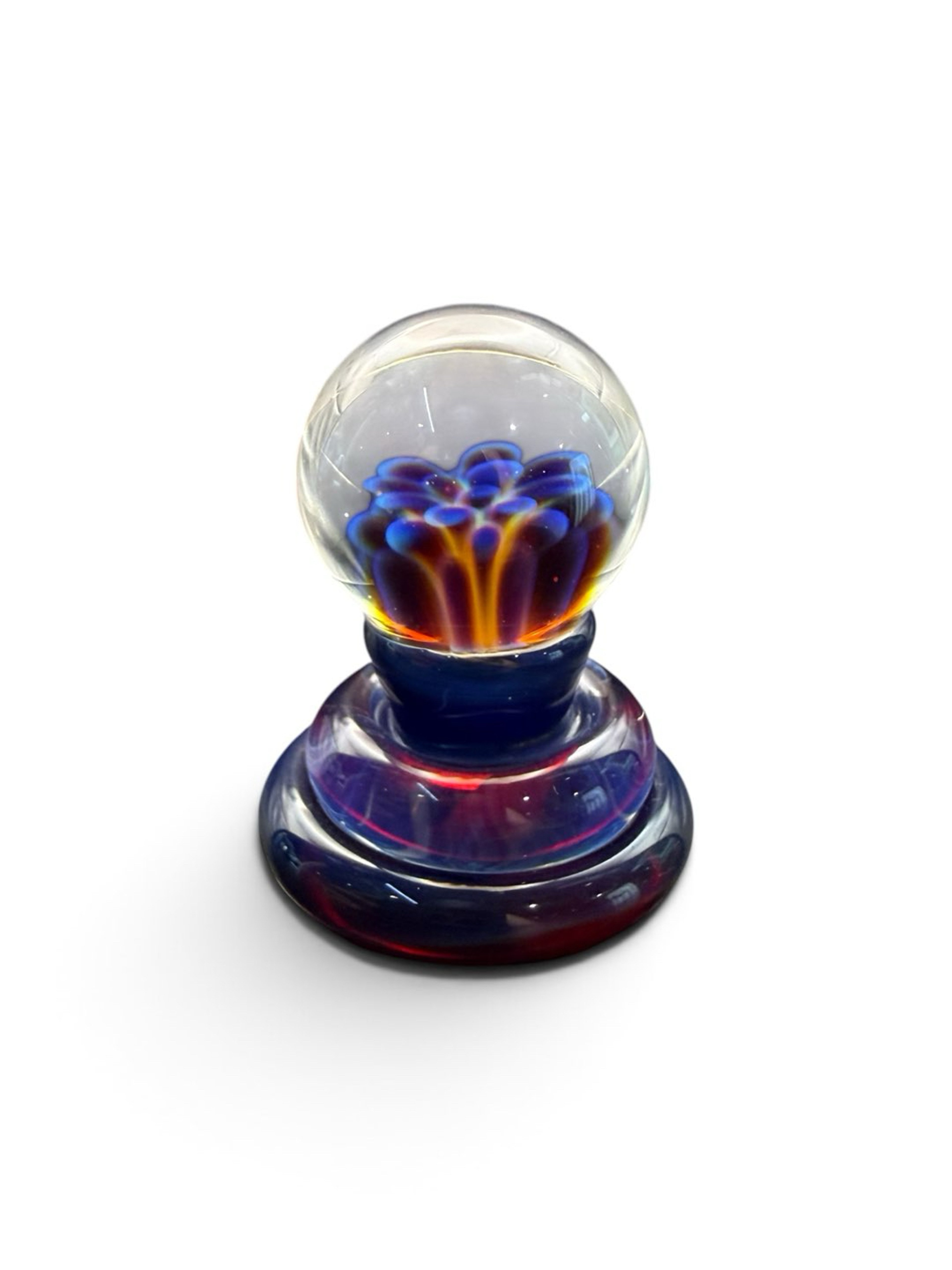 Preview pic of Flower Marble Flat Bottom Carb Cap by Mustard Glass