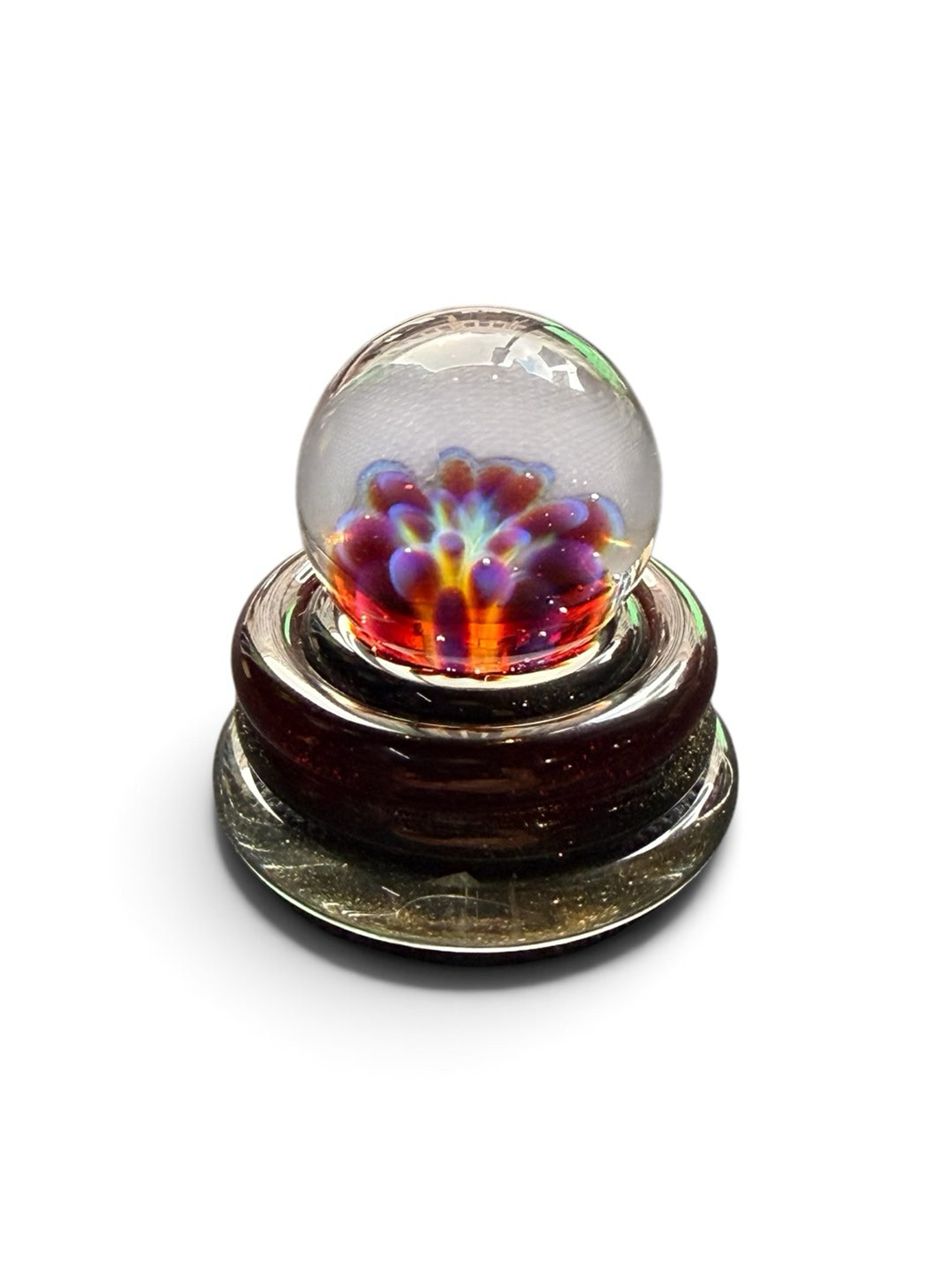 Preview pic of Flower Marble Flat Bottom Carb Cap by Mustard Glass (3)