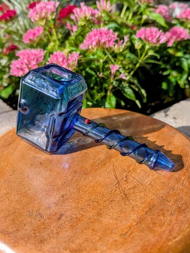 Preview pic of The Mjolnir Special: Glass Thor's Hammer Novelty Hand Pipe