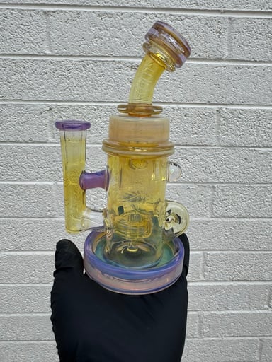 Preview pic of Bronx Glass Klein Recycler Silver Fumed 14mm