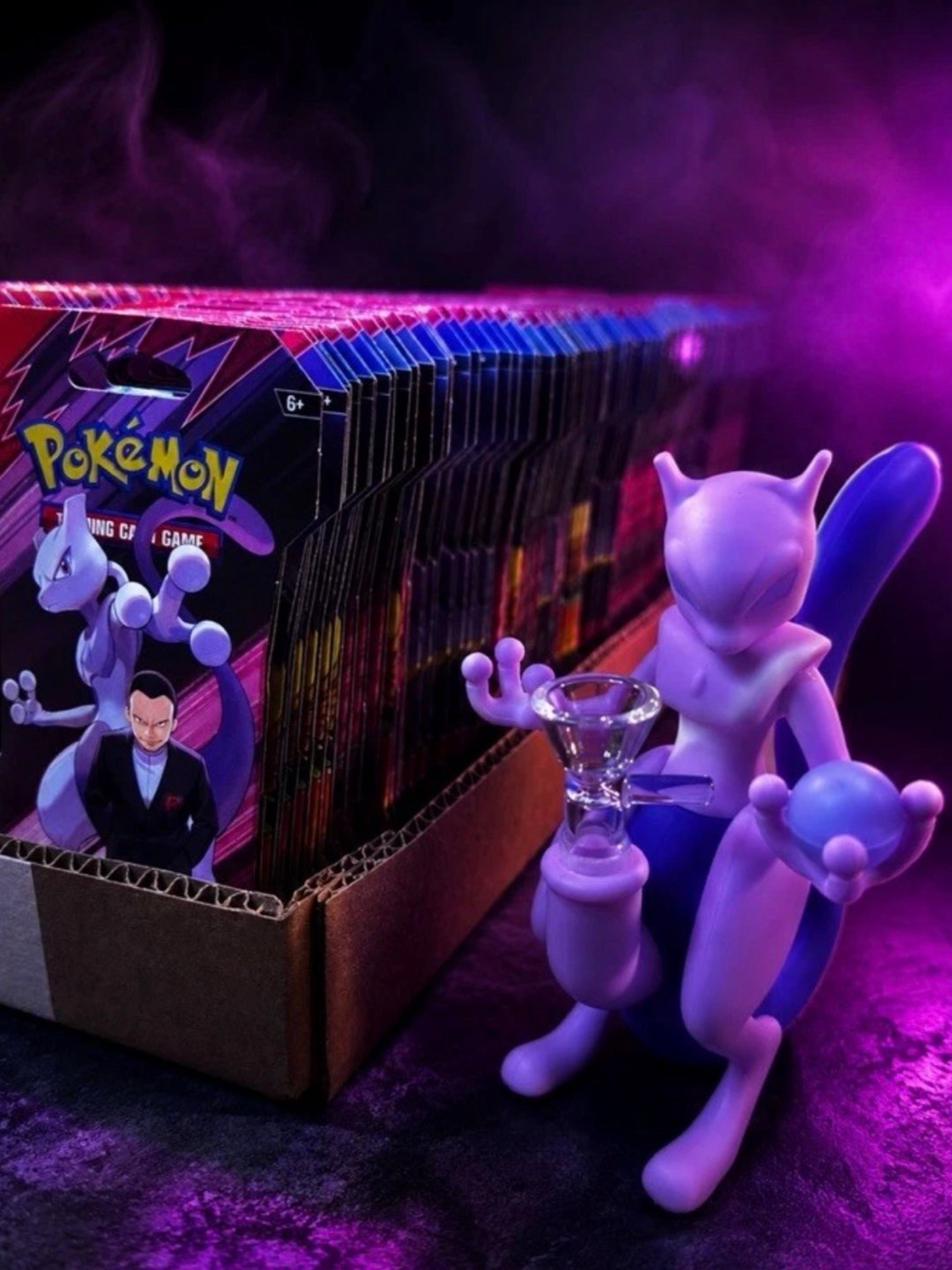 Preview pic of Pokemon MewTwo Silicone Water Bong 14mm ✅🔥