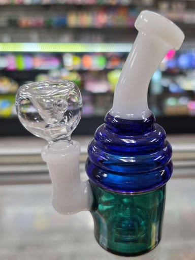 Preview pic of 6" Iced Cupcake Mini Glass Water Pipe Mini Bong Dab Rig